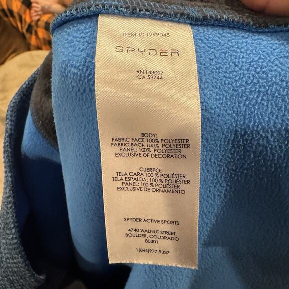 Spider Men’s Outboard 1/2 Zip Fleece Jacket Blue And Green Medium New - Picture 5 of 7